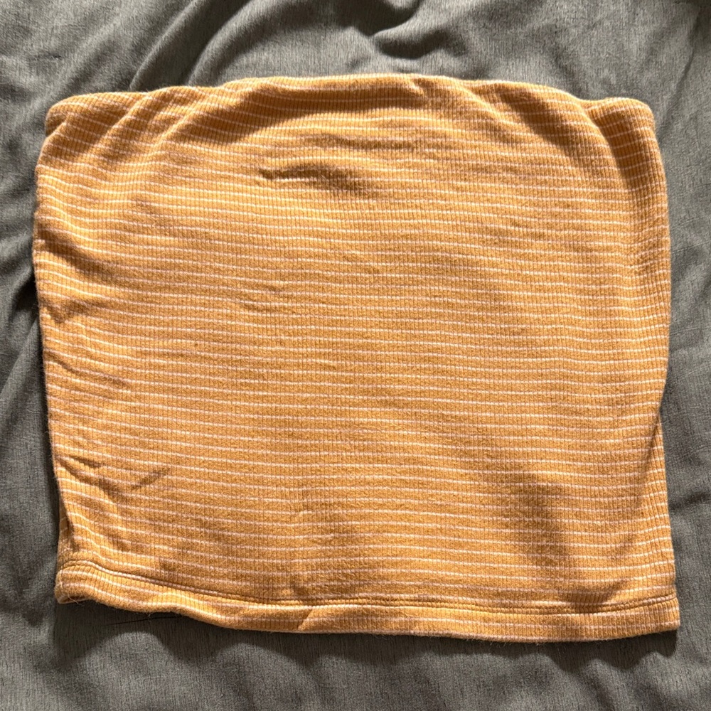 American Eagle Outfitters Yellow with White Stripes Tube Top